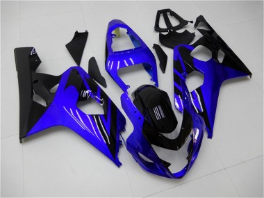Billigste Suzuki GSXR 600/750 Motorrad Verkleidung 2004-2005 - Blau Glanzendes Schwarz