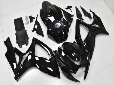 Billigste Suzuki GSXR 600/750 Motorrad Verkleidung 2006-2007 - Glanzendes Schwarz