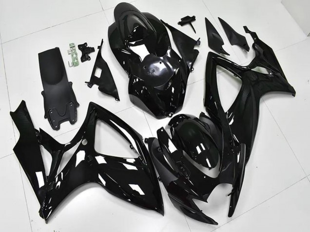 Billigste Suzuki GSXR 600/750 Motorrad Verkleidung 2006-2007 - Glanzendes Schwarz