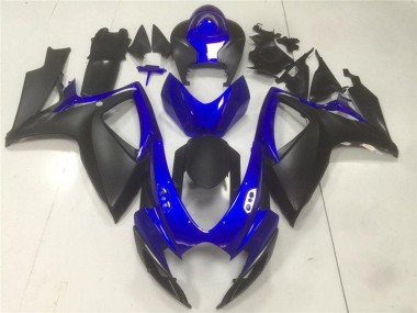 Billigste Suzuki GSXR 600/750 Motorrad Verkleidung 2006-2007 - Blau Matt Schwarz