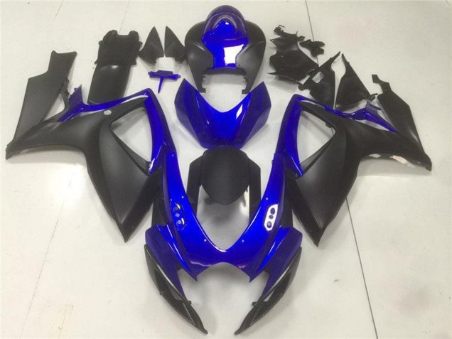 Billigste Suzuki GSXR 600/750 Motorrad Verkleidung 2006-2007 - Blau Matt Schwarz
