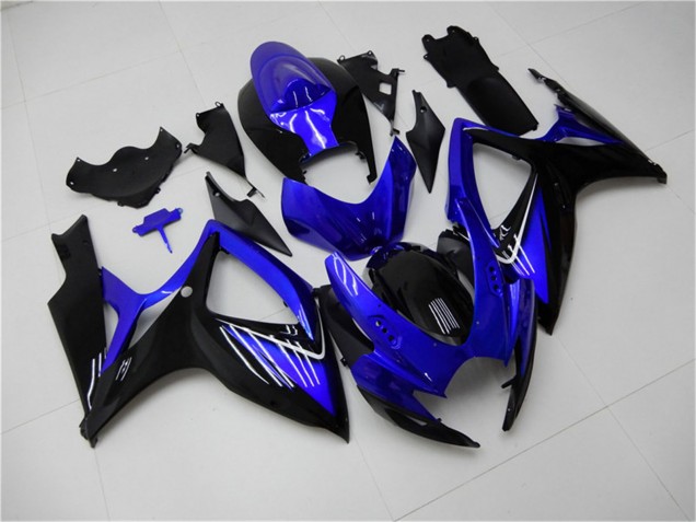 Billigste Suzuki GSXR 600/750 Motorrad Verkleidung 2006-2007 - Blau Glanzendes Schwarz