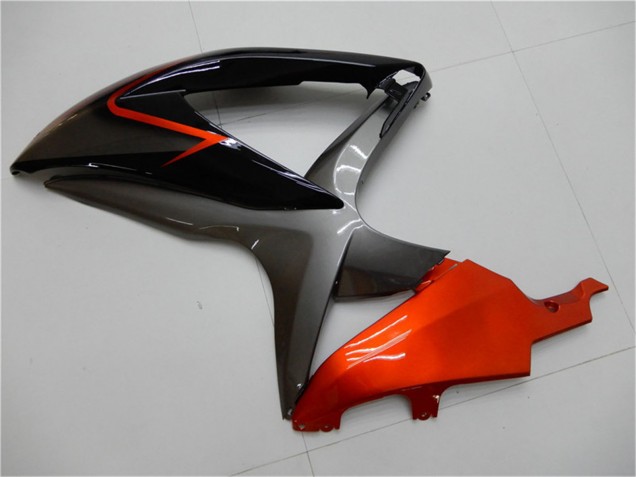 Billigste Suzuki GSXR 600/750 Motorrad Verkleidung 2008-2010 - Orange Grau Glanzendes Schwarz