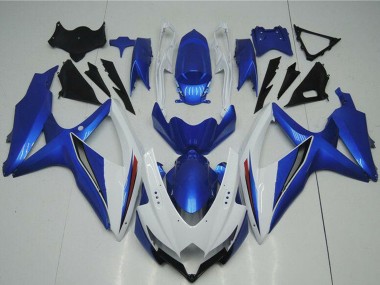 Billigste Suzuki GSXR 600/750 Motorrad Verkleidung 2008-2010 - Weiss Blau