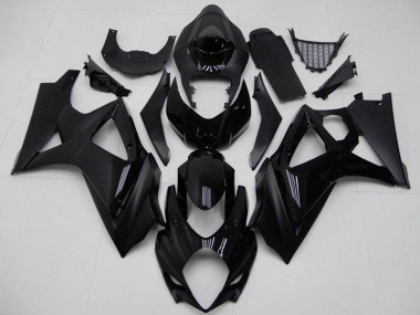 Billigste Suzuki GSXR 1000 Motorrad Verkleidung 2007-2008 - Glanzendes Schwarz Matt Schwarz Kein Aufkleber
