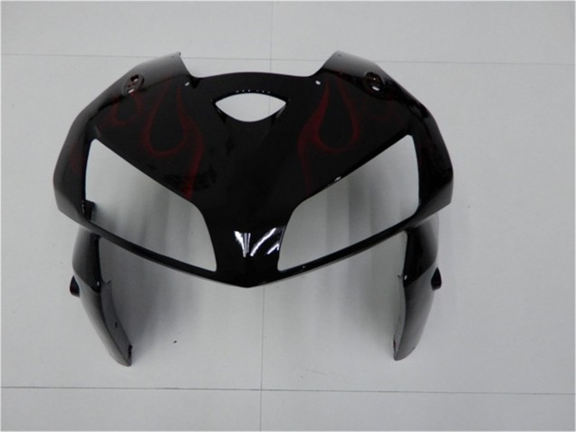 Billigste Honda CBR600RR Motorrad Verkleidung Kit 2005-2006 - Glanzendes Schwarz Rot Flamme