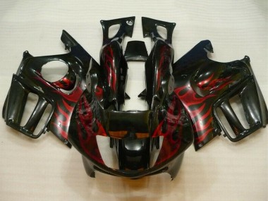 Billigste Honda CBR600 F3 Motorrad Verkleidung 1995-1996 - Glanzendes Schwarz Rot Flamme