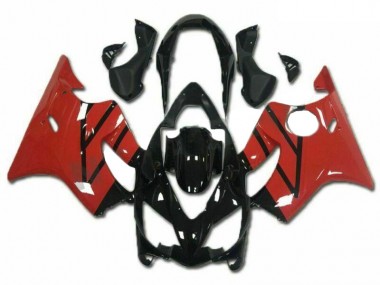 Billigste Honda CBR600 F4i Motorrad Verkleidungen Kit 2004-2007 - Rot Glanzendes Schwarz
