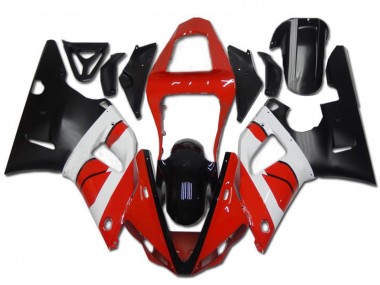 Billigste Yamaha YZF R1 Motorrad Verkleidung 2000-2001 - Rot Weiss Glanzendes Schwarz