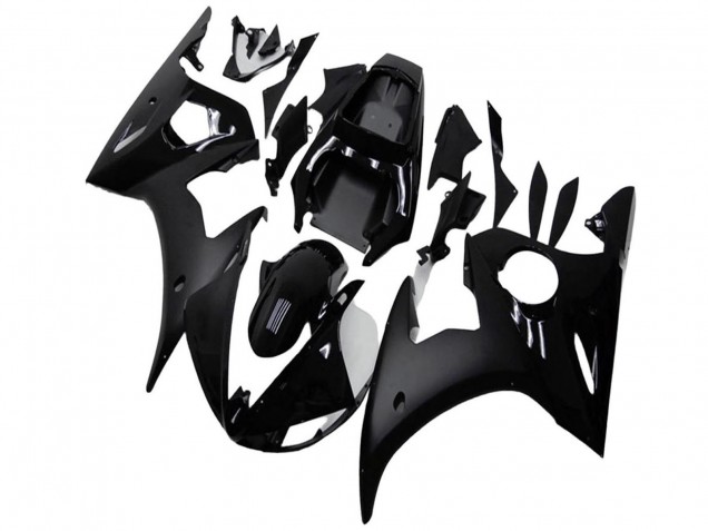 Billigste Yamaha YZF R6 Motorrad Verkleidung 2003-2004 - Glanzendes Schwarz Matt Schwarz