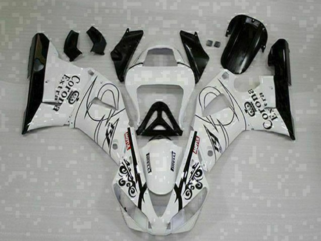 Billigste Yamaha YZF R1 Motorrad Verkleidung 2000-2001 - Weiss Schwarz Corona Extra