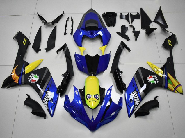 Billigste Yamaha YZF R1 Motorrad Verkleidung 2007-2008 - Blau Gelb Schwarz Hai