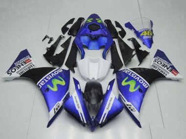 Billigste Yamaha YZF R1 Motorrad Verkleidung 2012-2014 - Blau Weiss Schwarz Grun MoviStar Yamalube ENEOS