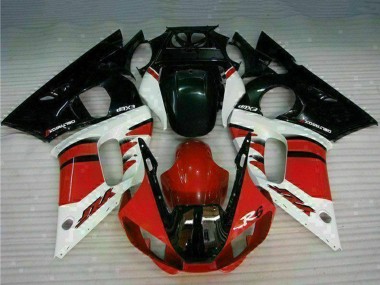 Billigste Yamaha YZF R6 Motorrad Verkleidung 1998-2002 - Weiss Rot Glanzendes Schwarz