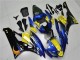 Billigste Yamaha YZF R6 Motorrad Verkleidung 2006-2007 - Blau Gelb Glanzendes Schwarz Hai