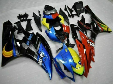 Billigste Yamaha YZF R6 Motorrad Verkleidung 2006-2007 - Gelb Blau Rot Glanzendes Schwarz Hai