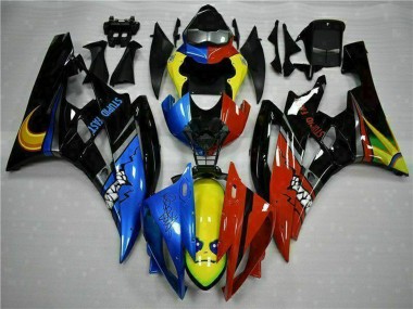 Billigste Yamaha YZF R6 Motorrad Verkleidung 2006-2007 - Gelb Blau Rot Glanzendes Schwarz Hai