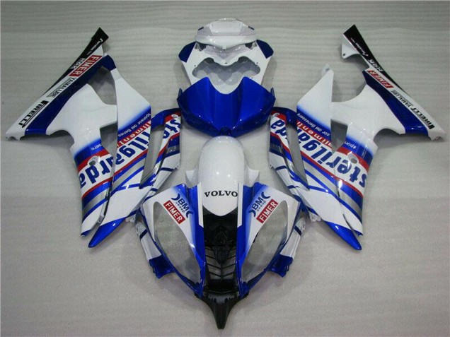 Billigste Yamaha YZF R6 Motorrad Verkleidung 2008-2016 - Weiss Blau Rot Sterilgarda Volvo Fimer Yamalube