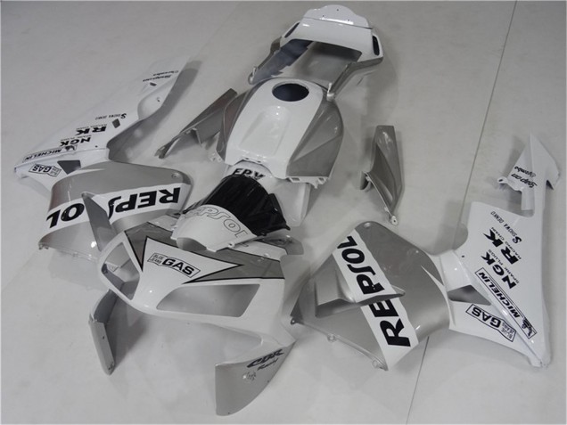 Billigste Honda CBR600RR Motorrad Verkleidung 2003-2004 - Weiss Silber Schwarz Repsol