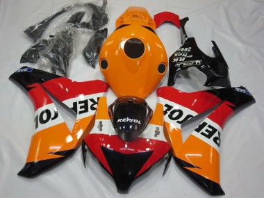 Billigste Honda CBR1000RR Motorrad Verkleidung Kit 2008-2011 - Orange Weiss Rot Glanzendes Schwarz Repsol
