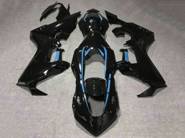 Billigste Honda CBR1000RR Motorrad Verkleidung 2017-2023 - Glanzendes Schwarz Hellblau Linie
