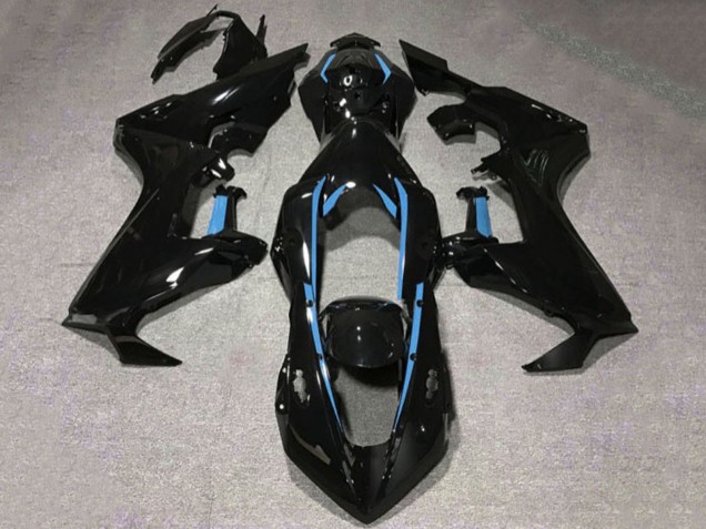 Billigste Honda CBR1000RR Motorrad Verkleidung 2017-2023 - Glanzendes Schwarz Hellblau Linie