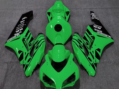 Billigste Honda CBR1000RR Motorrad Verkleidung 2004-2005 - Grun Glanzendes Schwarz Flamme