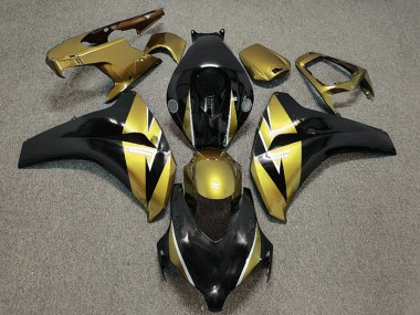 Billigste Honda CBR1000RR Motorrad Verkleidung 2008-2011 - Gold Glanzendes Schwarz