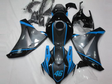 Billigste Honda CBR1000RR Motorrad Verkleidung 2008-2011 - Grau Blau Matt Schwarz Motul 46