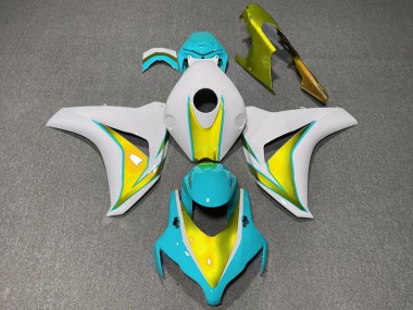 Billigste Honda CBR1000RR Motorrad Verkleidung 2008-2011 - Weiss Hellblau Gold