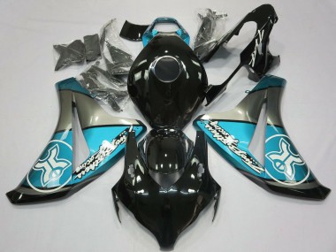 Billigste Honda CBR1000RR Motorrad Verkleidung 2008-2011 - Hellblau Grau Glanzendes Schwarz