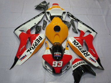 Billigste Honda CBR1000RR Motorrad Verkleidung 2006-2007 - Orange Weiss Rot Glanzendes Schwarz Repsol HRC 93