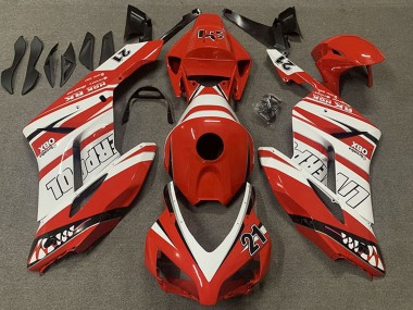 Billigste Honda CBR1000RR Motorrad Verkleidung 2004-2005 - Weiss Rot Liverpool 21