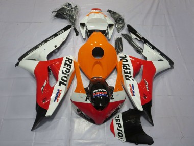Billigste Honda CBR1000RR Motorrad Verkleidung 2006-2007 - Orange Weiss Rot Glanzendes Schwarz Repsol HRC