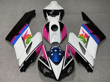 Billigste Honda CBR1000RR Motorrad Verkleidung 2004-2005 - Weiss Rosa Blau Glanzendes Schwarz Stern