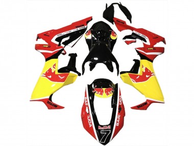 Billigste Honda CBR1000RR Motorrad Verkleidung 2017-2023 - Glanzendes Schwarz Gelb Red Bull