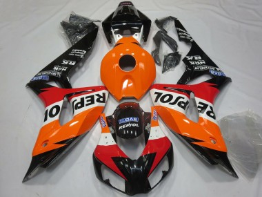 Billigste Honda CBR1000RR Motorrad Verkleidung 2006-2007 - Orange Weiss Rot Glanzendes Schwarz Repsol