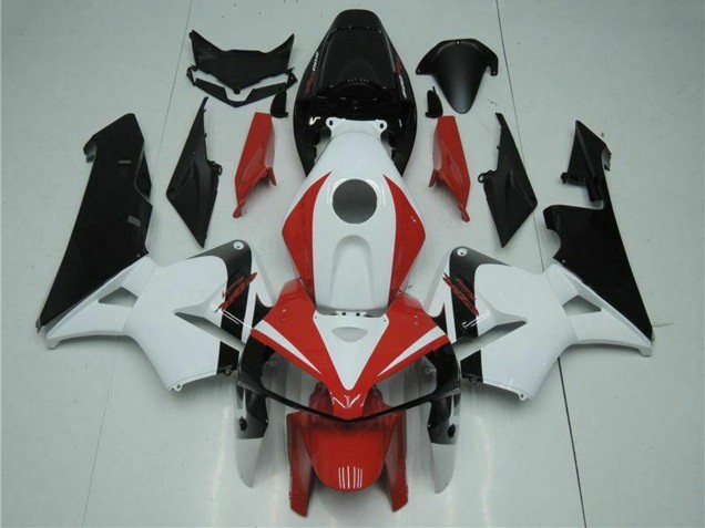 Billigste Honda CBR600RR Motorrad Verkleidung Kit 2005-2006 - Weiss Rot Schwarz