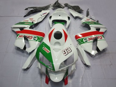 Billigste Honda CBR600RR Motorrad Verkleidung 2005-2006 - Weiss Grun Rot Castrol 93