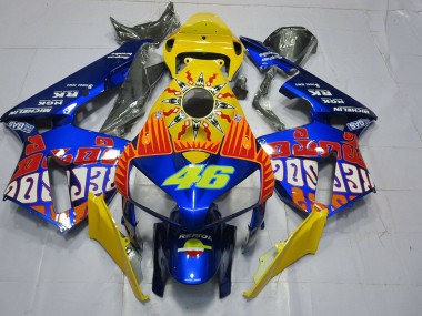 Billigste Honda CBR600RR Motorrad Verkleidung 2005-2006 - Gelb Blau Rossi 46