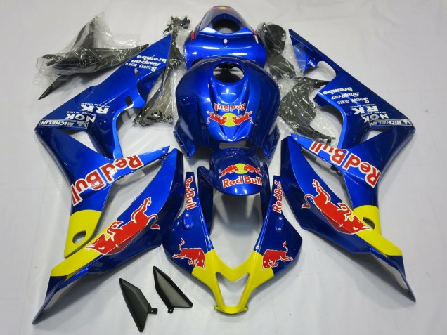 Billigste Honda CBR600RR Motorrad Verkleidung 2007-2008 - Blau Gelb Red Bull