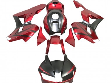 Billigste Honda CBR600RR Motorrad Verkleidung 2013-2023 - Dunkel Rot Matt Schwarz