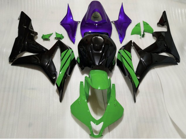 Billigste Honda CBR600RR Motorrad Verkleidung 2007-2008 - Lila Grun Glanzendes Schwarz