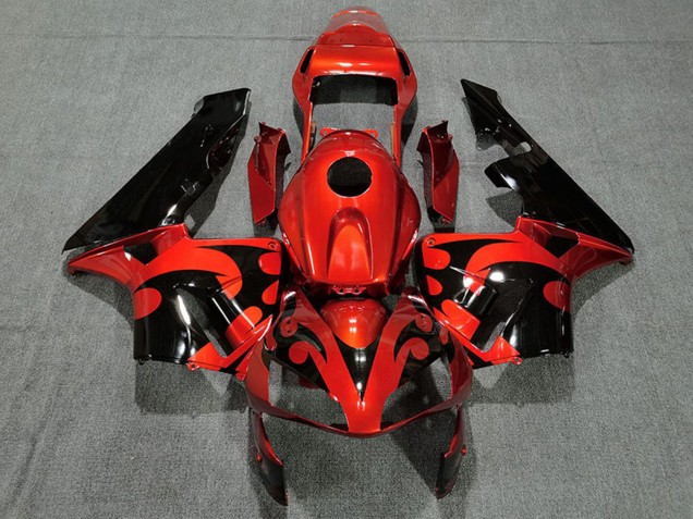 Billigste Honda CBR600RR Motorrad Verkleidung 2003-2004 - Rot Glanzendes Schwarz