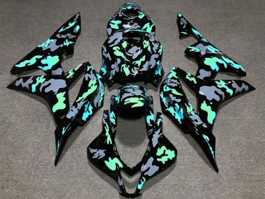 Billigste Honda CBR600RR Motorrad Verkleidung 2007-2008 - Grun Grau Camouflage