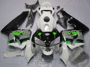Billigste Honda CBR600RR Motorrad Verkleidung 2005-2006 - Weiss Grun Schwarz Spritzer