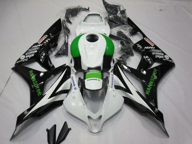 Billigste Honda CBR600RR Motorrad Verkleidung 2007-2008 - Weiss Grun Glanzendes Schwarz Hannspree