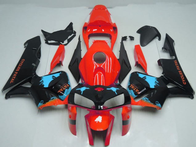 Billigste Honda CBR600RR Motorrad Verkleidung 2005-2006 - Rot Hellblau Schwarz Spritzer
