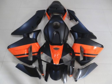 Billigste Honda CBR600RR Motorrad Verkleidung 2005-2006 - Matt Schwarz Glanzendes Orange