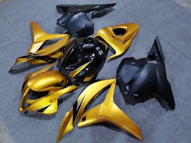 Billigste Honda CBR600RR Motorrad Verkleidung 2009-2012 - Gold Glanzendes Schwarz Matt Schwarz OEM Stil